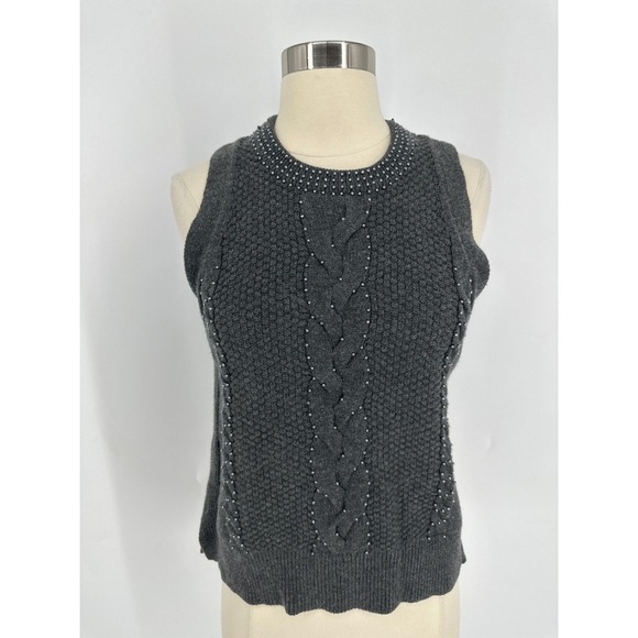 PAIGE Cable Knit Sleeveless Sweater Tank Top - Picture 1 of 9